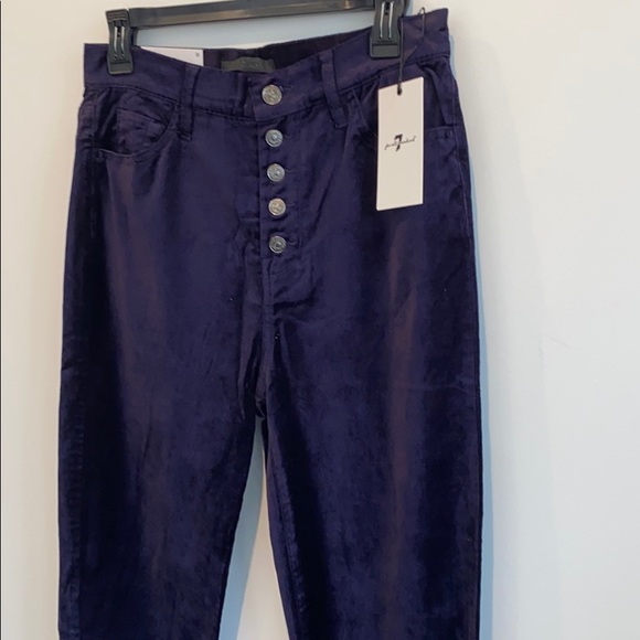 NEW 7 For All Mankind Dark Purple Velvet Jeans